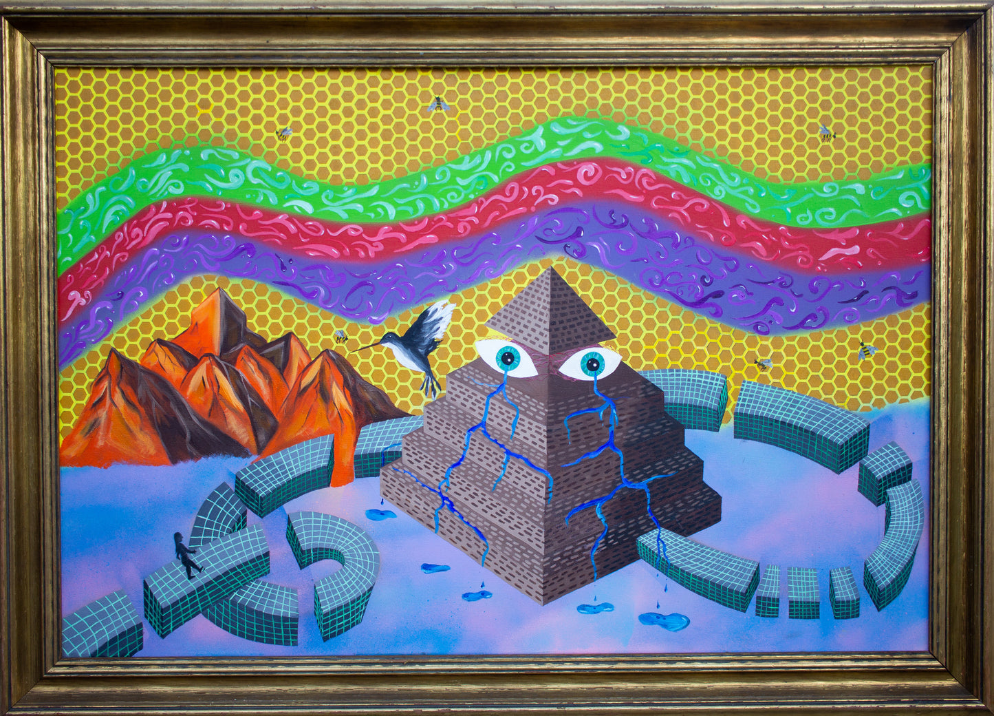 2x3’ “Pathway to Giza” acrylic aerosol and oil original painting