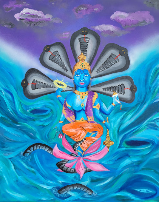 16x20” “Vishnu Hindu God” gloss digital poster print (5/5)